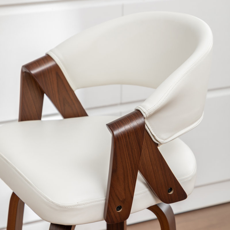 Tabouret de comptoir pivotant en similicuir Providence, Blanc