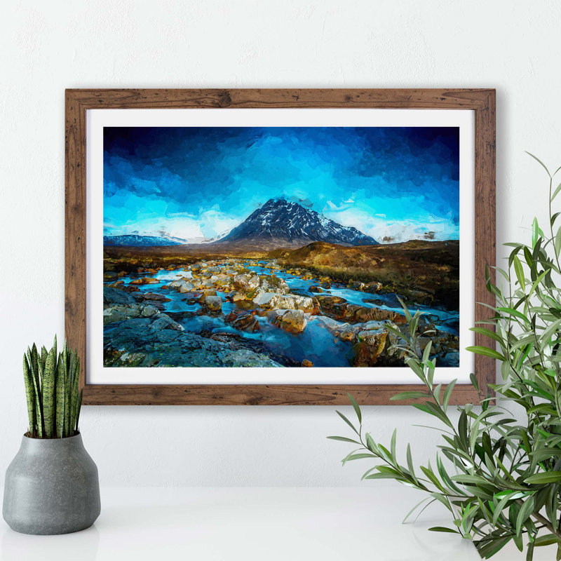 Glencoe in Scotland - Framed Print, 33cm H x 45cm W x 2cm D, Walnut