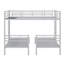 Structure de lit superposé durable en métal double et simple avec tablette intégrée et deux échelles latérales-1368763248