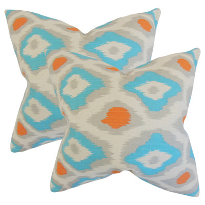  Coussin décoratif en coton Ikat