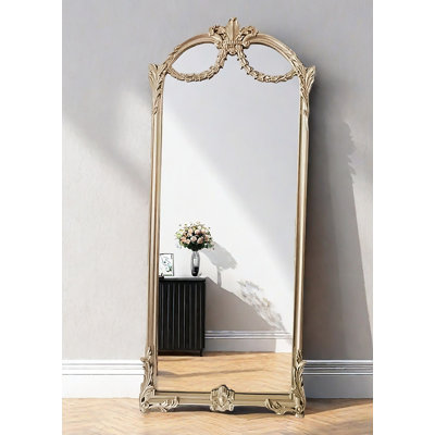 European-Style Vintage Carved Polyurethane Frame Wall-Mounted Full-Length Mirror