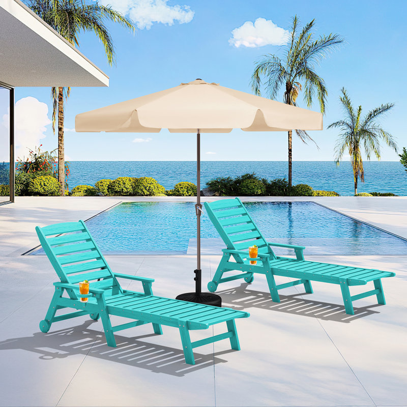 Swann Outdoor Chaise Lounge, Blue