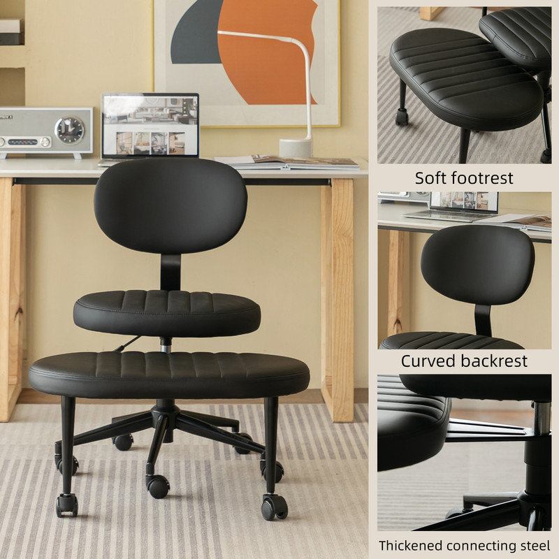 Ergonomic Office Chair – Multi-Position Cross Legged Design for Adults, Swivel Meditation & ADHD Fidget Desk Chair with Back Support & Rolling Base