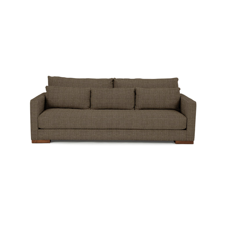 Leon Sofa, Walnut, Smoke Polyester
