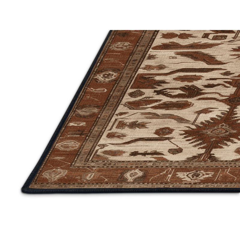 Tapis brun lavable à la machine, Rectangulaire 2 pi x 3 pi