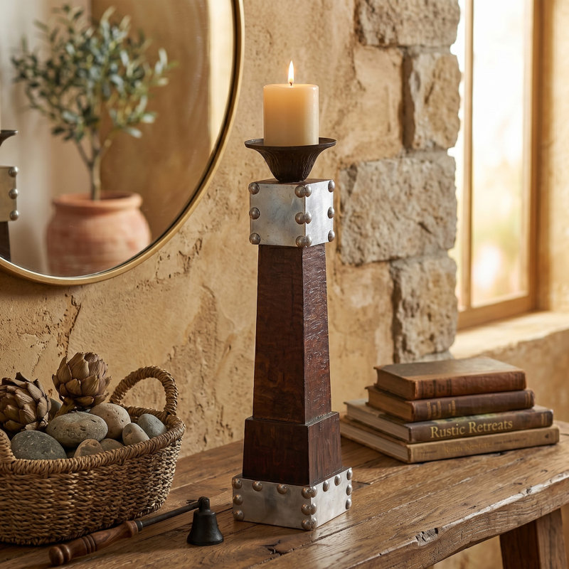Tabletop Candlestick, 20.5" H x 5" W x 5" D