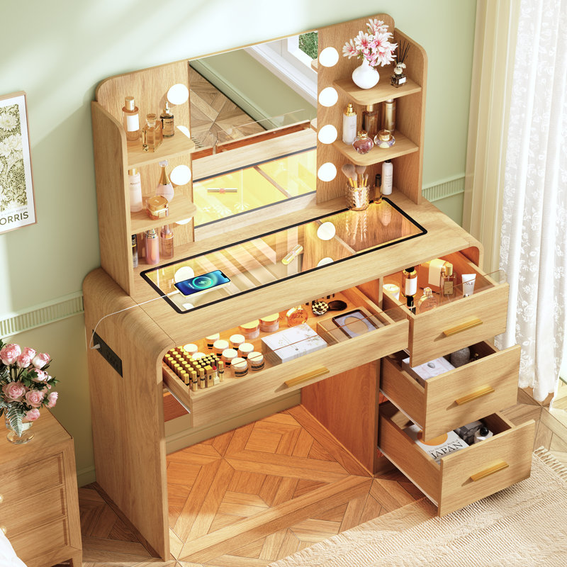 Vanity Desk with Lift-Top Coffee Table