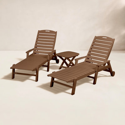 POLYWOOD® Nautical 27" Patio Chaise Lounge Set