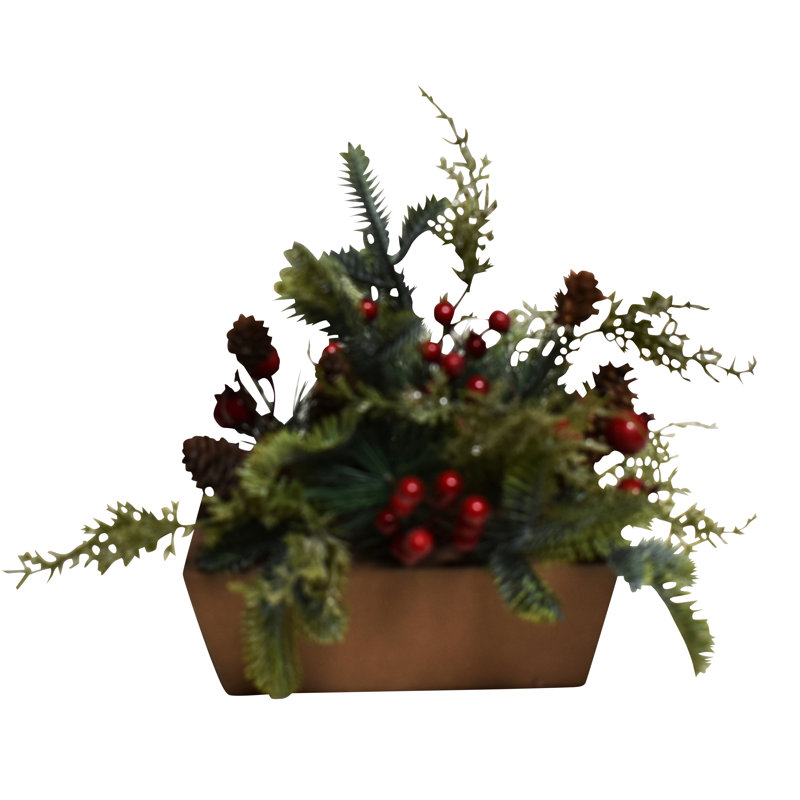 11 " Plastic Mixed Floral Arrangement