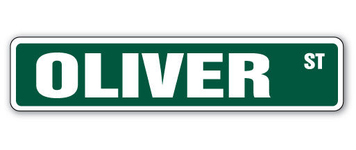 Plaque de rue Oliver en plastique robuste 4 po x 18 po