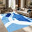 1PC Abstract Watercolor Swirl Navy Royal Sky Blue Pattern area rugs for Living Room, Soft and Comfortable, Suitable for all seasons, easy-to-maintain, machine washable Indoor floor mat, Under Table Farmhouse suitable for dining table, bedroom, home-129934793