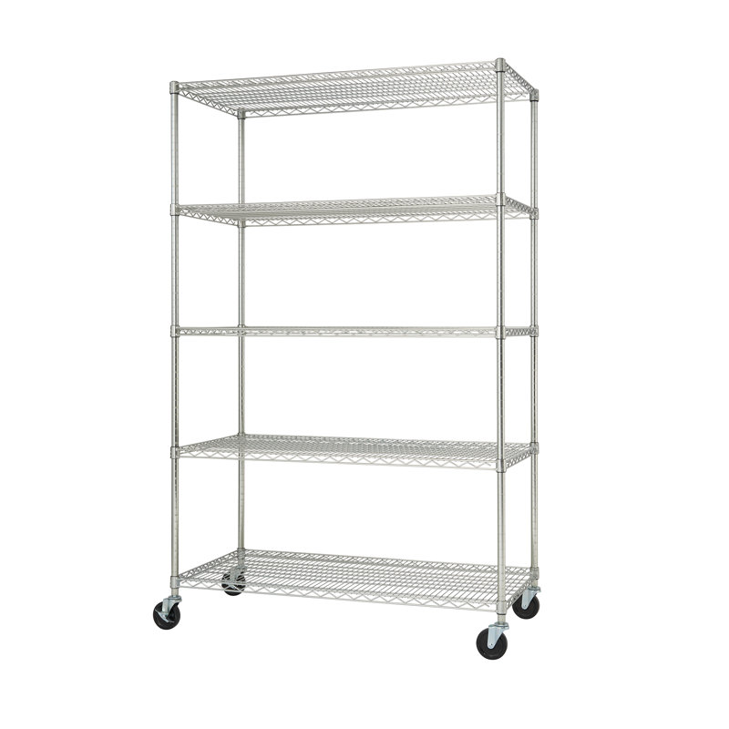 EcoStorage 48" Chrome 5-Tier Commercial Wire Shelving Unit