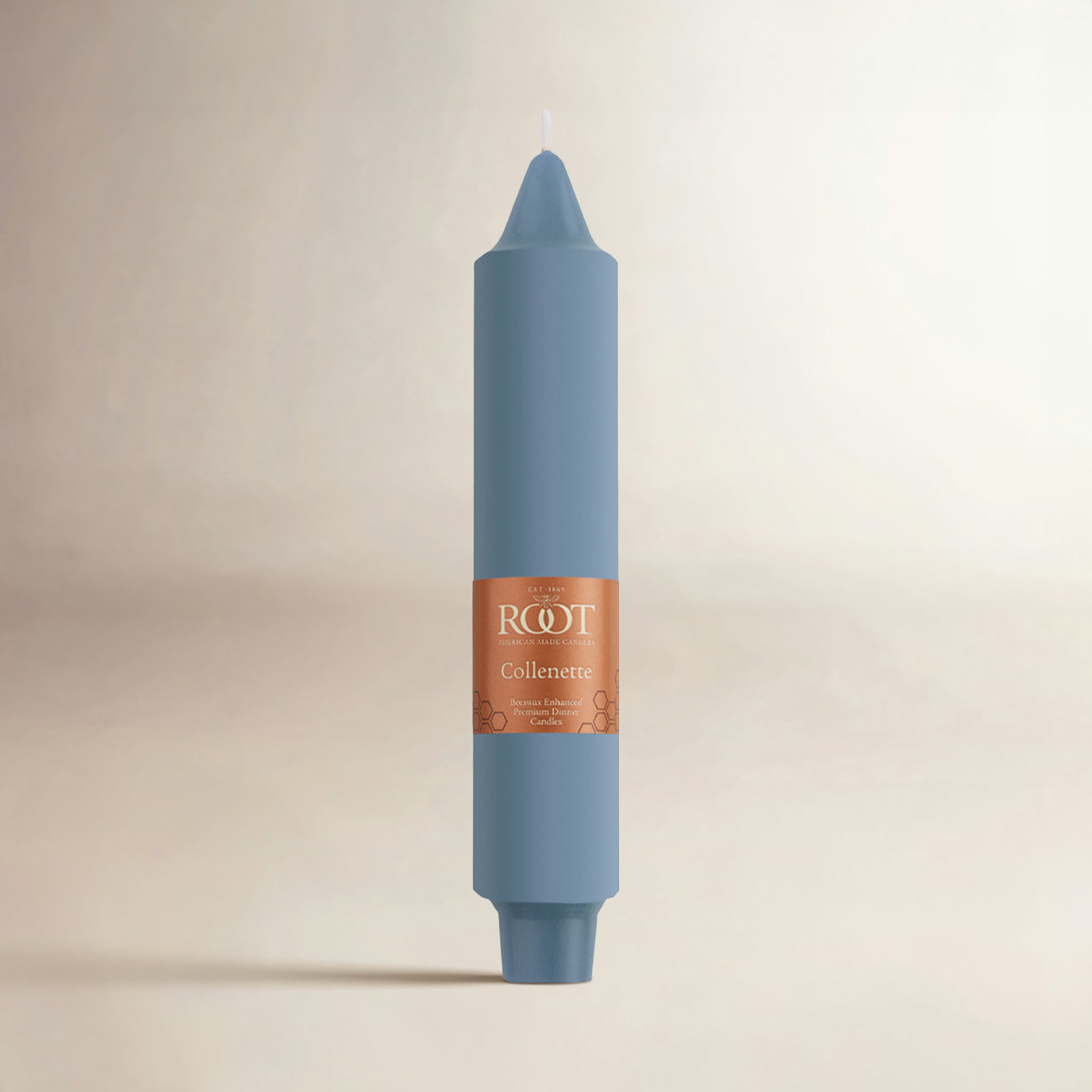 Unscented Taper Candle, 7" H x 1.25" W x 1.25" D, Williamsburg Blue
