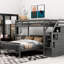 Lit simple superposé au-dessus d'un lit double gris, convenant à un lit mezzanine avec des solutions de rangement pratiques-1838678992-1838679005
