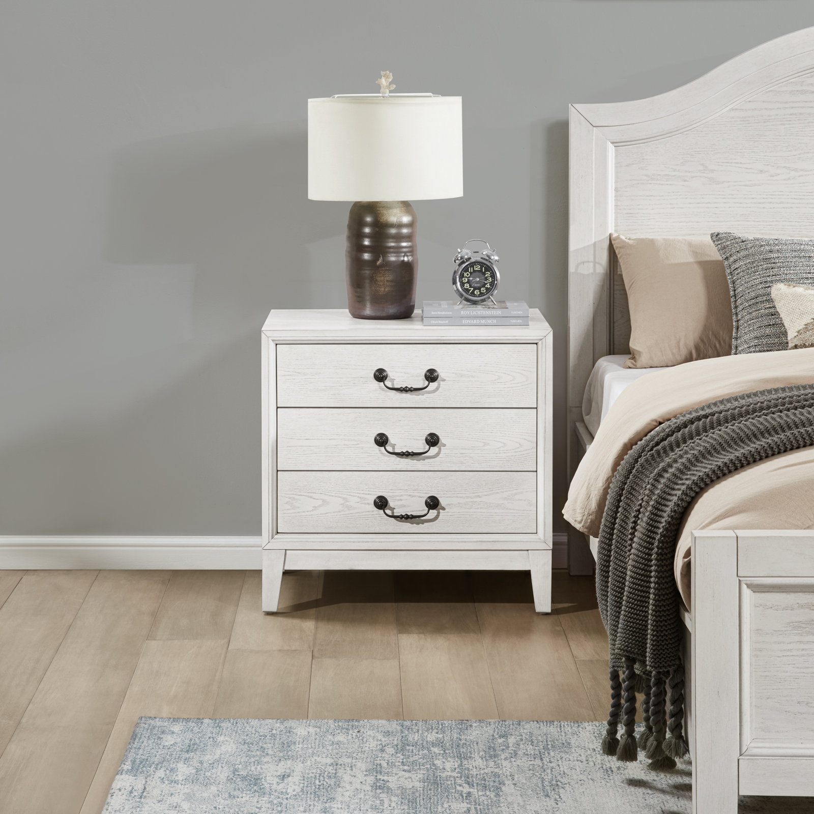Bartlett 3 Drawer Nightstand, White