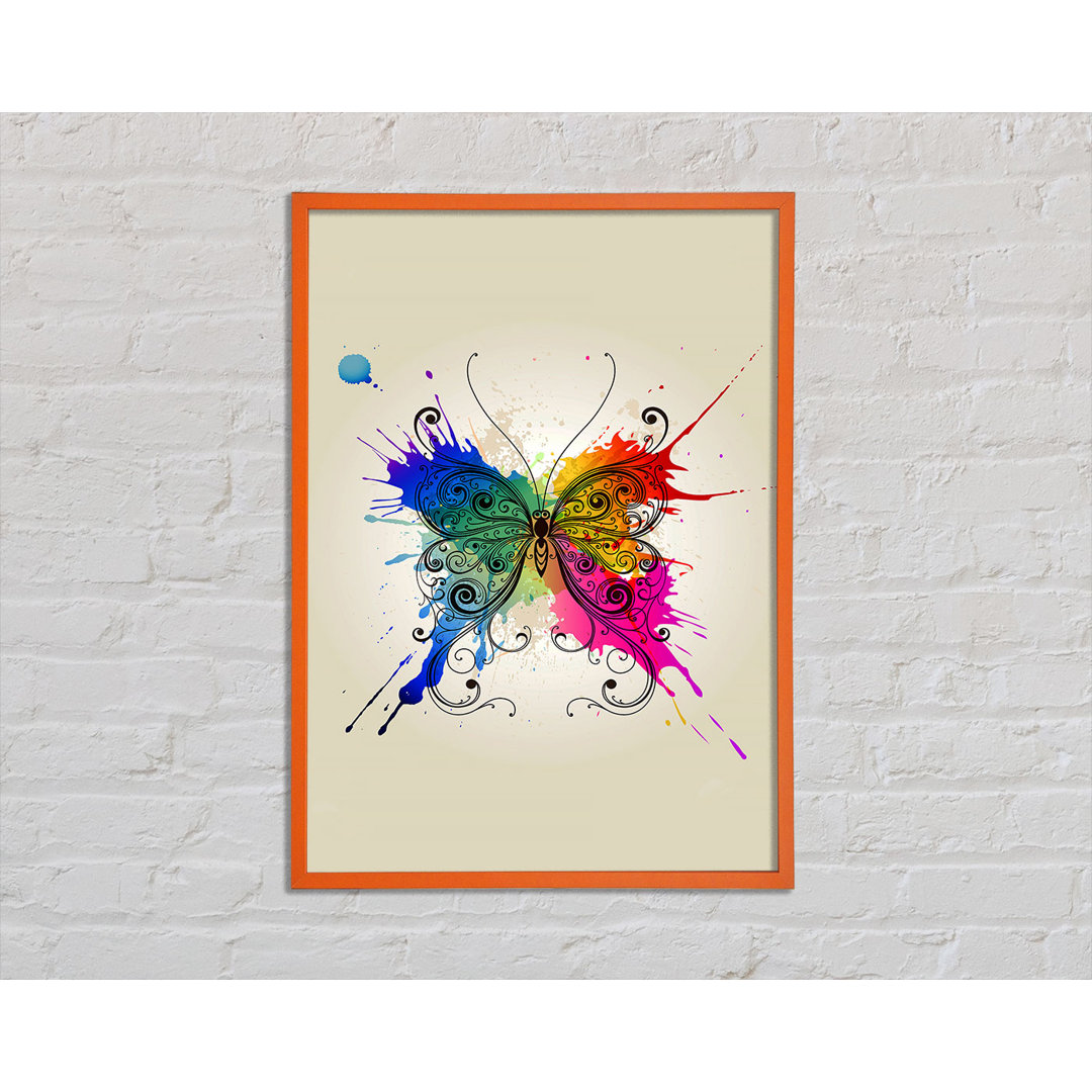 Rainbow Splash Butterfly - Einzelner Bilderrahmen Kunstdrucke