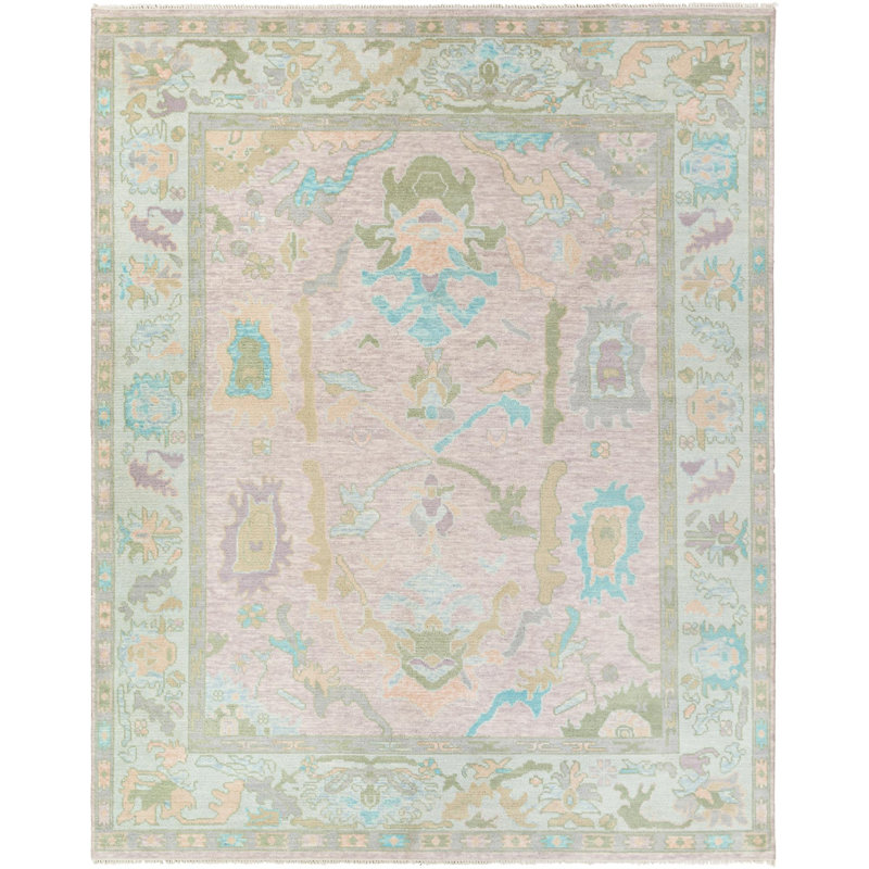 Ushak Handmade Wool Abstract Area Rug, Rectangle 2' x 3'