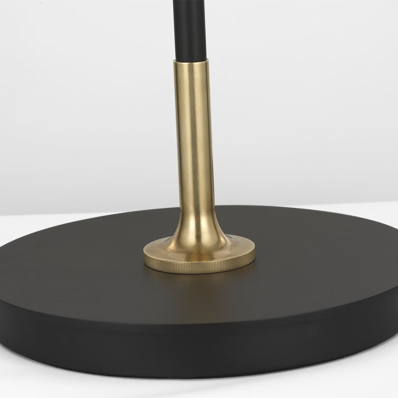 Thomas O'Brien Oso 58" Articulating Reading Floor Lamp with Modern Shade, Modern Iron/Hand-Rubbed Antique Brass, Iron