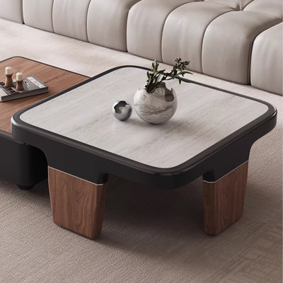 Ensemble de tables basses carrées gigognes noires