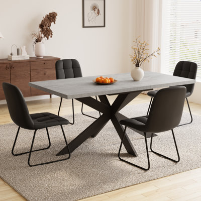 Derose Kitchen Dining Set, Extendable Dining Kitchen Table with Dining Chairs