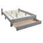 Lit de luxe 1 chambre double de style contemporain avec tête de lit et tiroir de rangement en velours côtelé gris