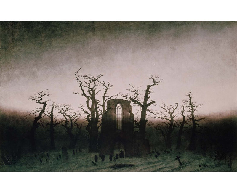 1810 Abbey in the Oakwood, affiche brillante, H 15 po x l 24 po