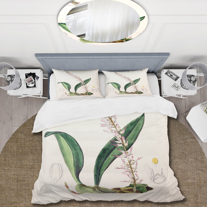Vintage London Plants V - Ensemble de housse de couette traditionnel - Microfibre de polyester