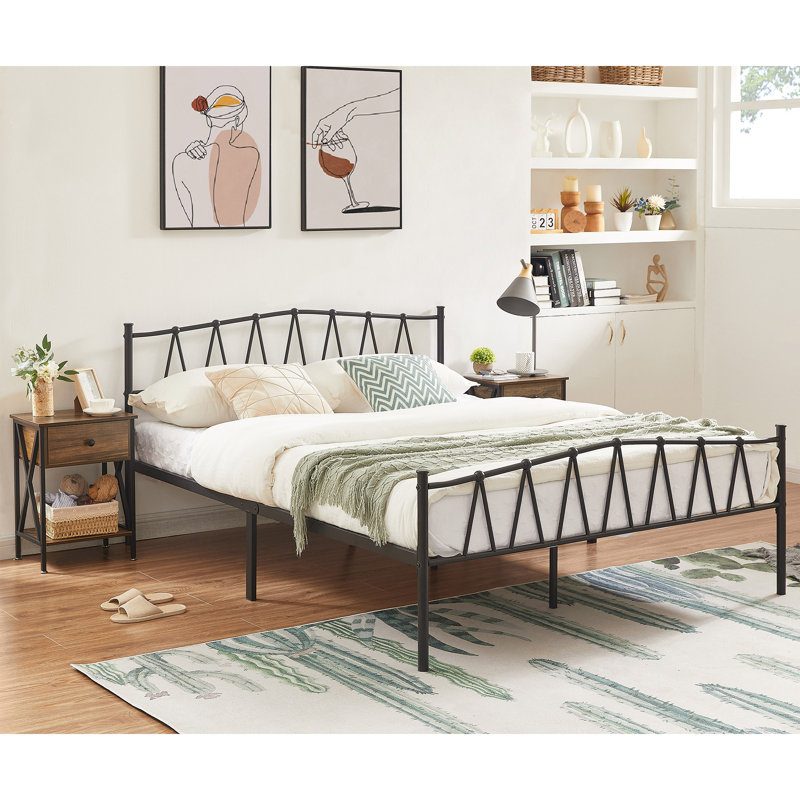 Ensemble de chambre avec lit plateforme 3 pièces Alsa, Simple, Blanc
