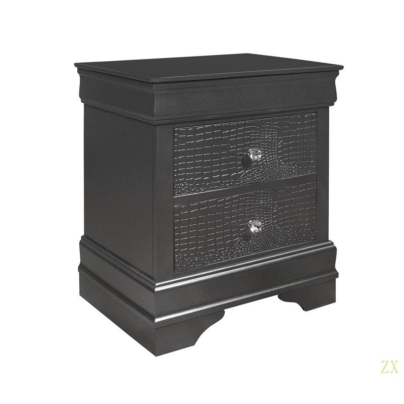 Table de chevet en métal Shaker, Gris