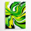 Abstrait art fluide sur toile verte 52-892896374