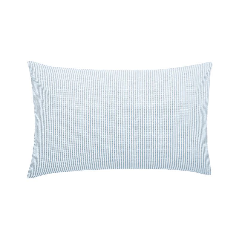 Twill Stripe Duvet Cover Set, Double Duvet Cover + 2 Pillowcases, Blue Striped