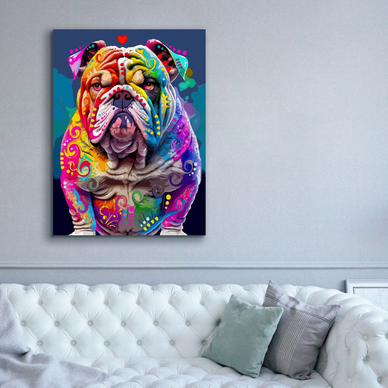«The Unhumorable Bulldog» par Dean Russo, H 54 po x l 40 po