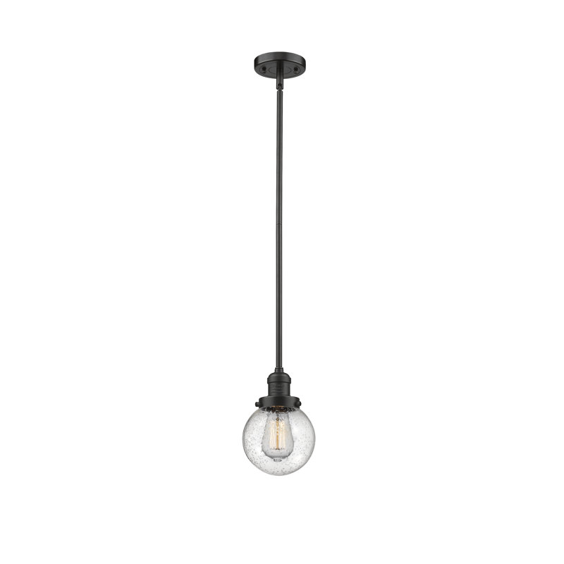 Luminaire suspendu sphère 1 lumière Zarmayr, Ampoule non incluse, Transparent, Bronze huilé