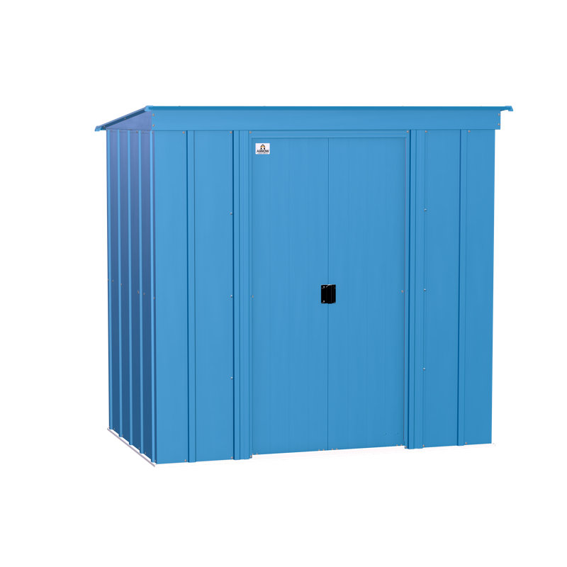 6 ft. x 4 ft. Blue Galvanized Steel Tool Shed with Pent Roof