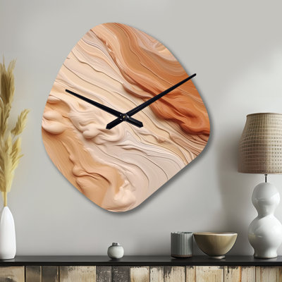 Orange et beige Imagination I sans limite - forme nébuleuse Horloge murale orange - forme unique