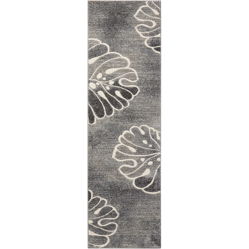 Tapis gris Ashli, Tapis de couloir 2 pi 2 po x 7 pi 6 po