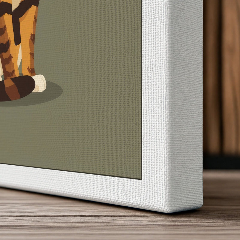 Tabby in Repose Modern - Wrapped Canvas, 24x16 - 61.0 x 40.6 cm, White Border