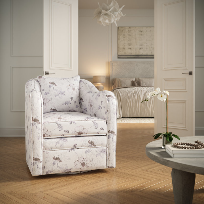 Fauteuil pivotant traditionnel avec coussin Daisy Bloom, Marguerite