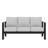 73" All-Weather Aluminum Patio Sofa, 3 Seat Outdoor Couch With Thick Light Gray Cushions & Black Frame-344468935-344468934