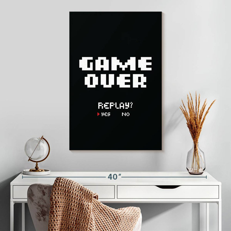 Panneau mural Kema Game Over Replay, H 30 po x l 20 po