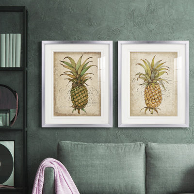 «Pineapple Study I», reproduction encadrée de qualité supérieure - prête à être accrochée