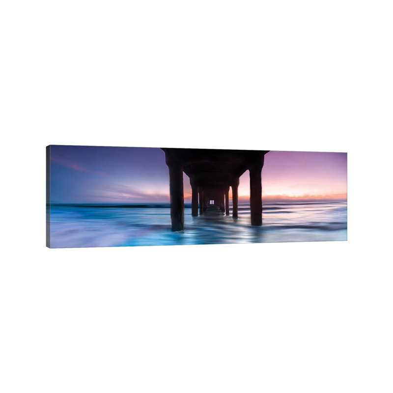Manhattan Beach Pastels by Sean Davey - Panoramic Print on Canvas, 30.48cm H x 91.44cm W x 3.81cm D, Wrapped Canvas