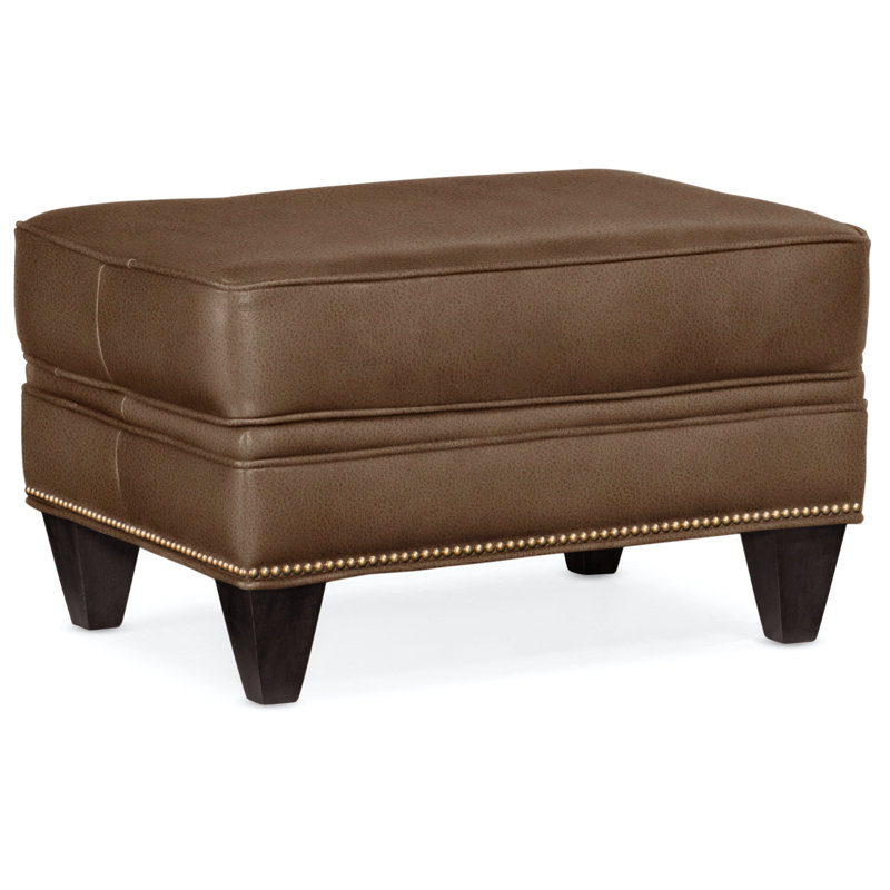 Reddish Ottoman, French Natural, Plantation, Rio Mineral Genuine Leather