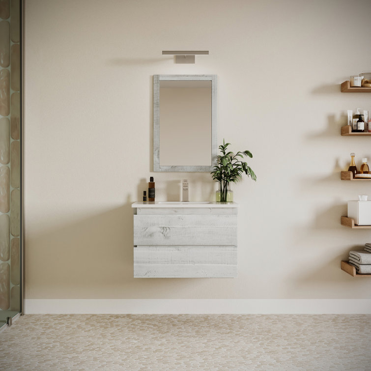Fresca Formosa 30" Wall Mount Floating Single Sink Bathroom Vanity Set with Top and Sink - Faucet Not Included