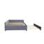 Lit de jour rembourré avec lit gigogne, structure de lit en bois robuste, conception de grille de diamant moderne, pour chambre à coucher, chambre d'amis-1246605482