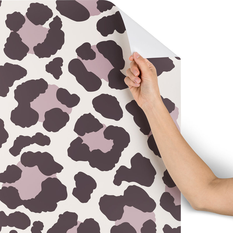 Rouleau de papier peint autocollant à peindre L 96 pi x 24 po Avenie Leopard