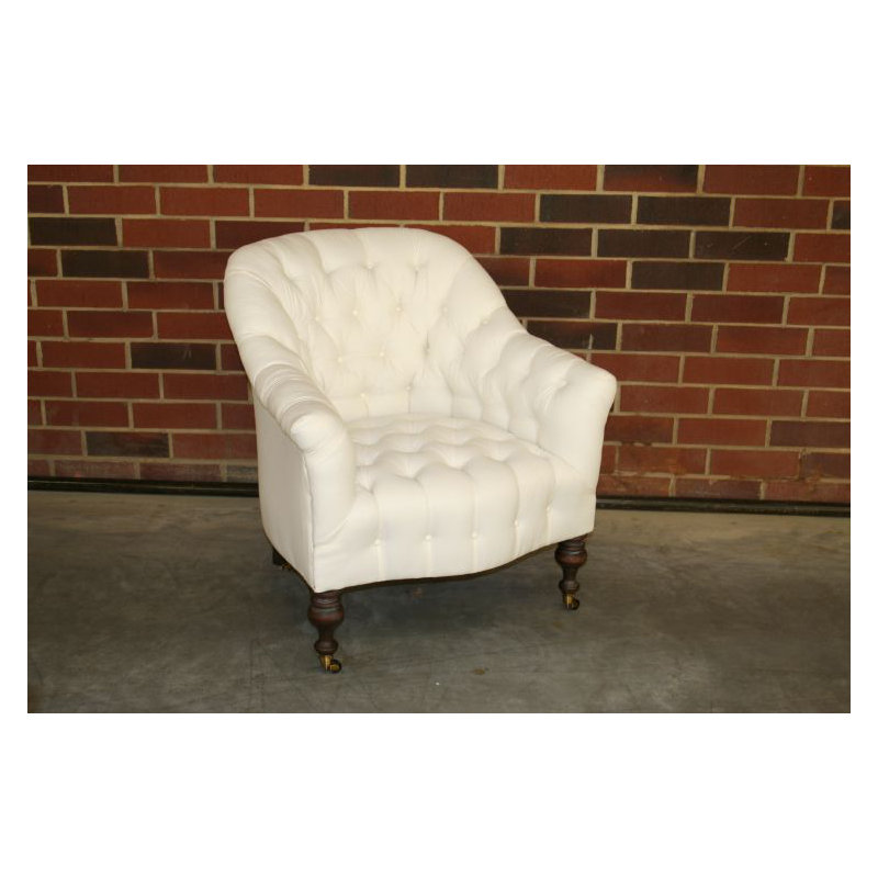 Leather Armchair, Croc Gator Brown, Ebony