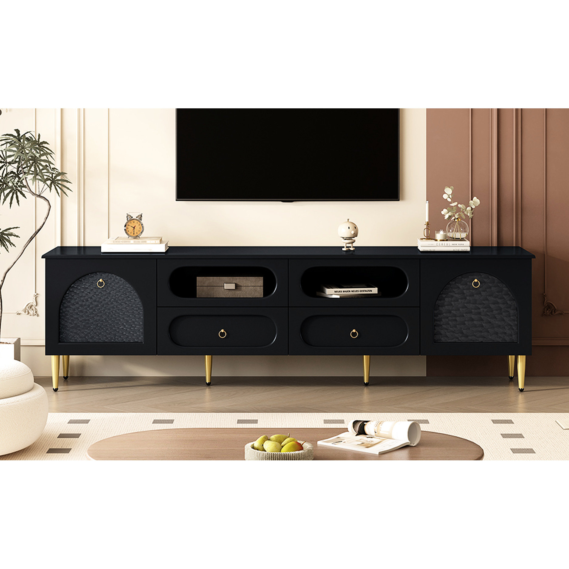 Ophelia & Co. 78.8'' Entertainment Centre Cupboard, Tv Stand With 2