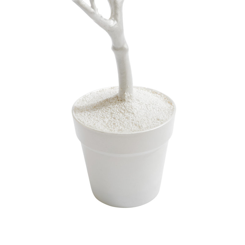 Arbre artificiel 11 '' en pot, Blanc, Crème