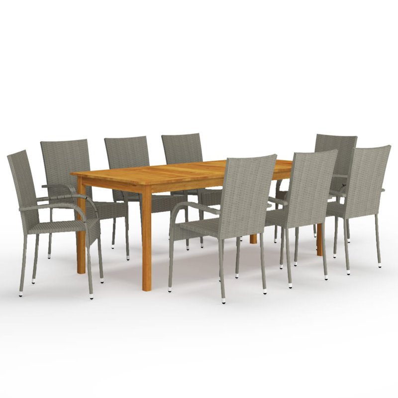 Khandice Rectangular 8 - Person Dining Set, Gray